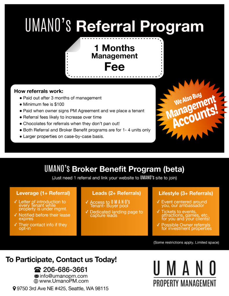 Umano Referral Fee Broker Benefit Program